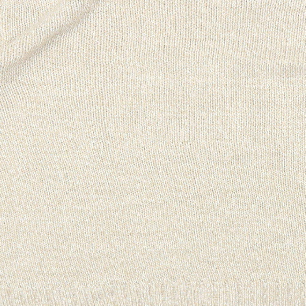 H&M Womens Beige Round Neck Acrylic Pullover Jumper Size M