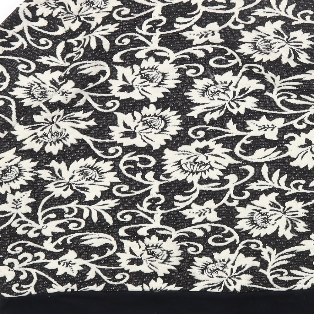 Dorothy Perkins Womens Black Floral Bomber Jacket Jacket Size 16 Zip