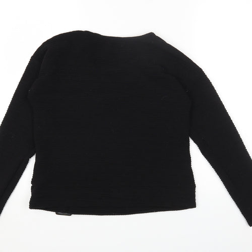 Cable & Gauge Womens Black Polyester Basic T-Shirt Size S Round Neck