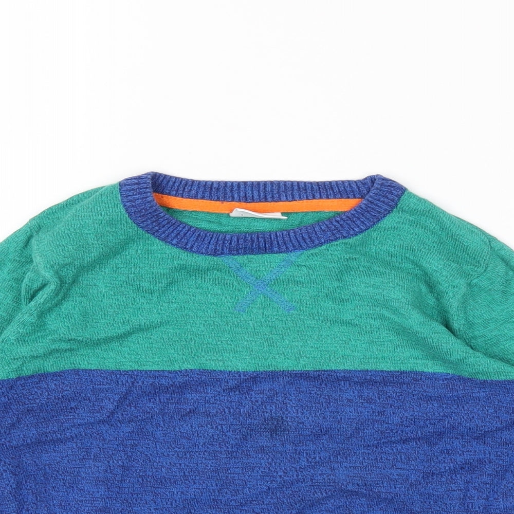 F&F Boys Multicoloured Round Neck Colourblock Cotton Pullover Jumper Size 6-7 Years Pullover