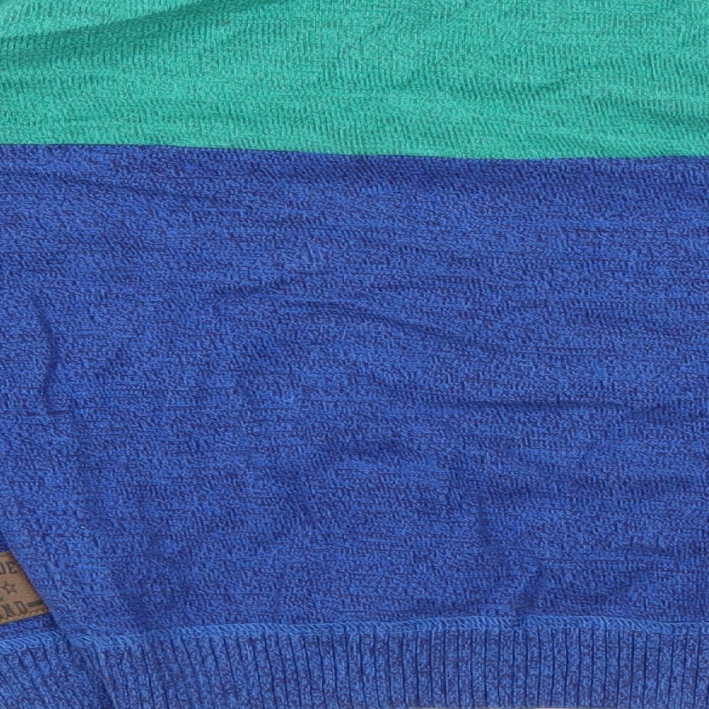 F&F Boys Multicoloured Round Neck Colourblock Cotton Pullover Jumper Size 6-7 Years Pullover
