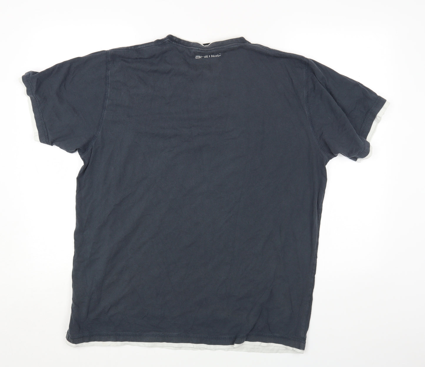 Animal Mens Grey Cotton T-Shirt Size XL Round Neck