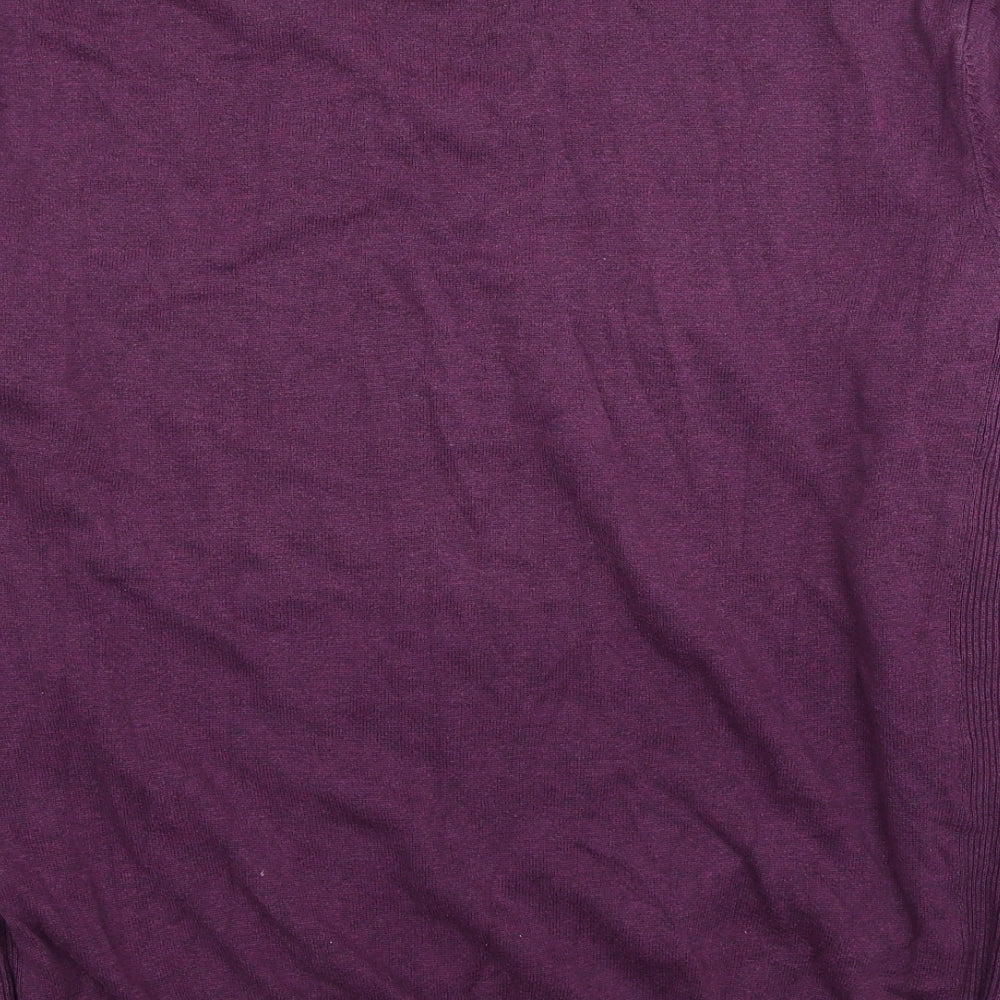 NEXT Mens Purple V-Neck Cotton Pullover Jumper Size XL