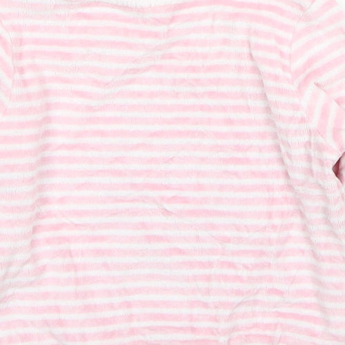 Tiny Tatty Teddy Girls Pink Striped Cotton Pullover Jumper Size 0-3 Months Button - Teddy Bear