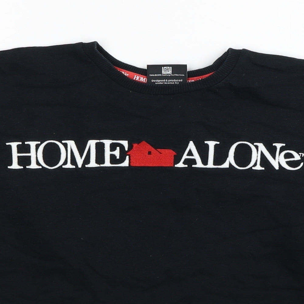 Home Alone Girls Black Cotton Pullover Sweatshirt Size 10-11 Years Pullover - Cropped