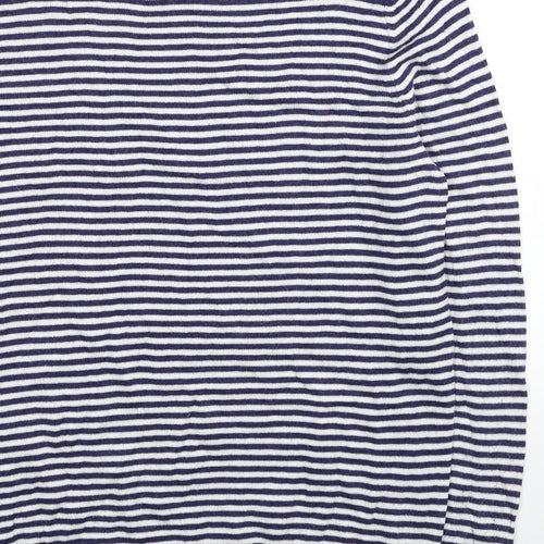 George Womens Blue Scoop Neck Striped Viscose Pullover Jumper Size 16 - Hello