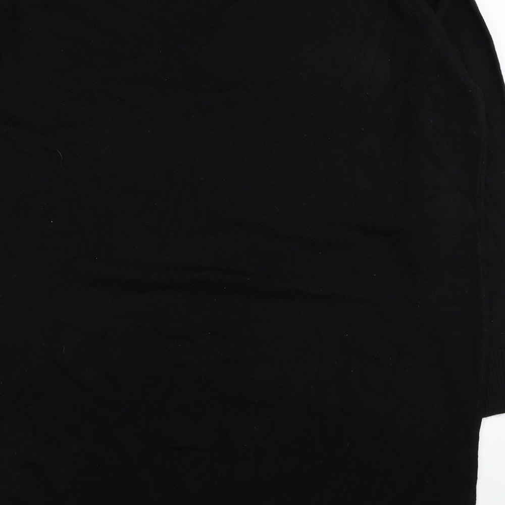 TU Womens Black Boat Neck Acrylic Tunic Jumper Size 26