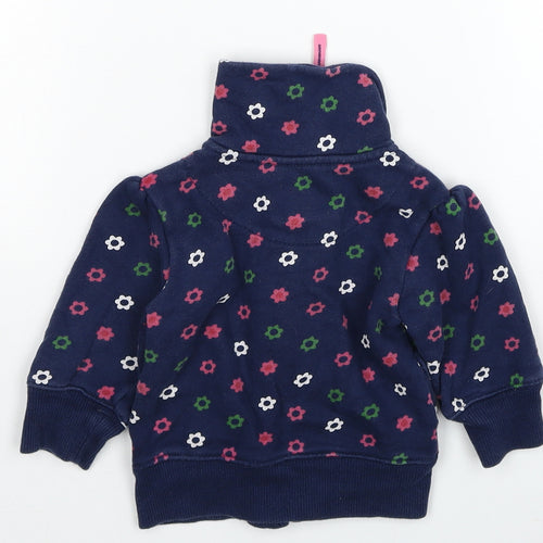 Gap Baby Blue Floral Basic Coat Jacket Size 6-9 Months Zip