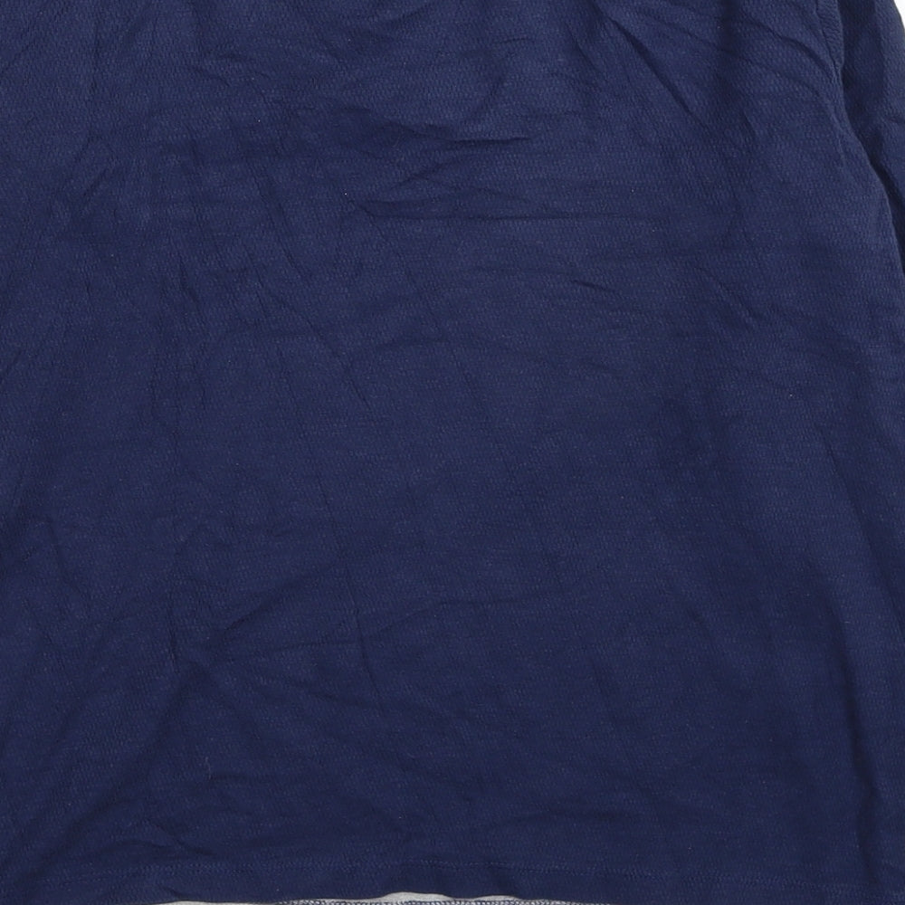 NEXT Boys Blue Round Neck Colourblock Cotton Pullover Jumper Size 13 Years Pullover