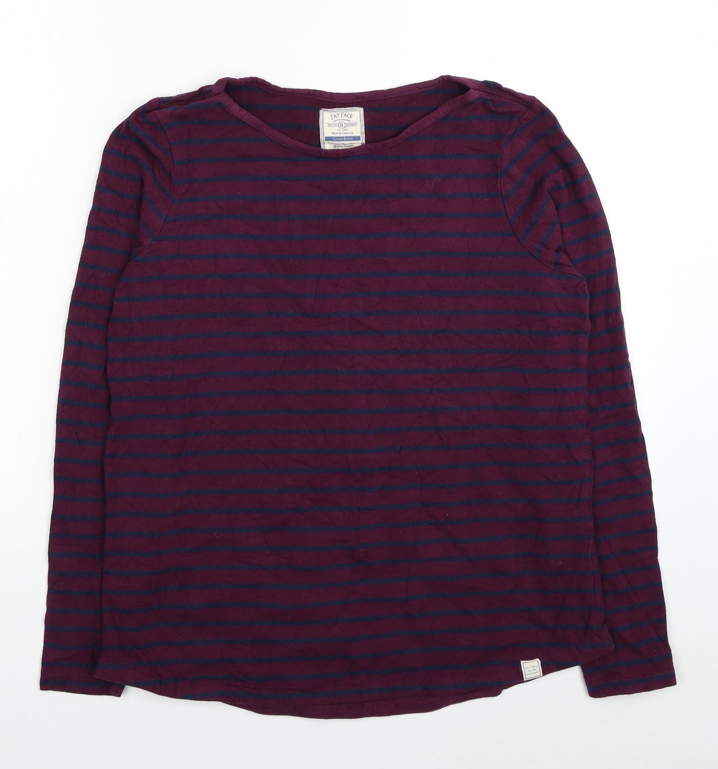 Fat Face Womens Red Striped Cotton Pullover Sweatshirt Size 14 Pullover