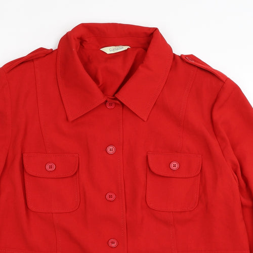 Classics Womens Red Jacket Blazer Size 16 Button