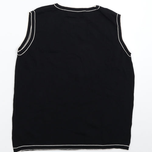 Bonmarché Womens Black Viscose Basic Tank Size M Round Neck