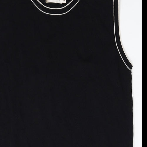 Bonmarché Womens Black Viscose Basic Tank Size M Round Neck