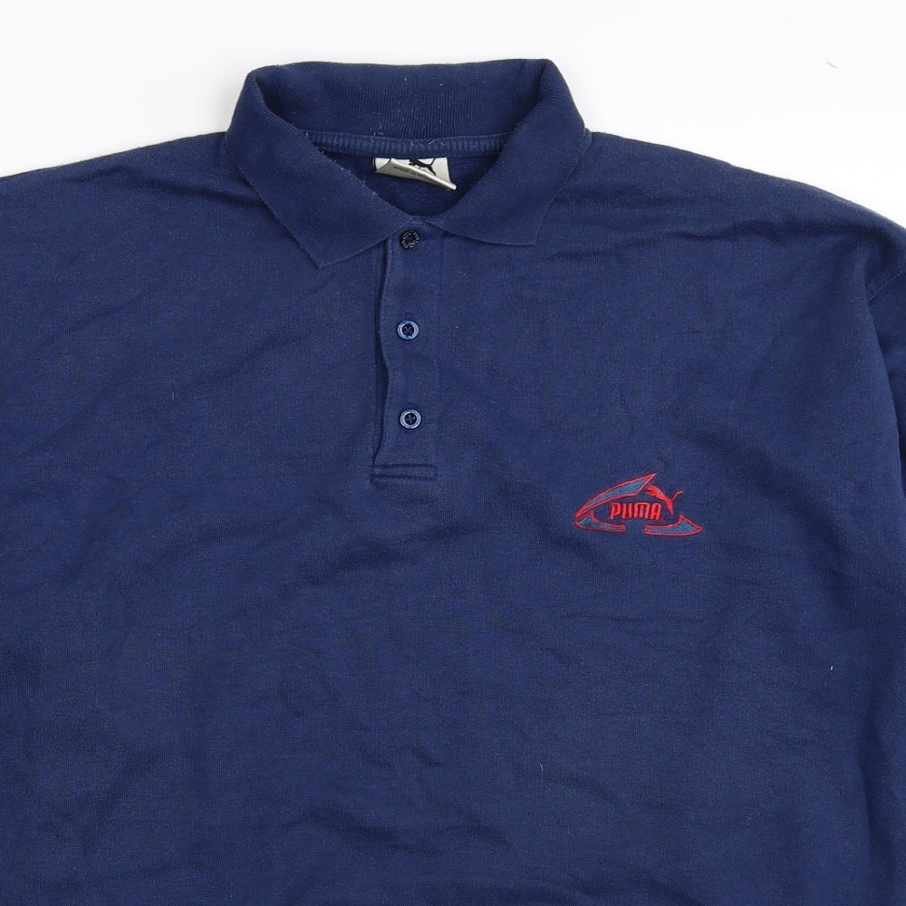 PUMA Mens Blue Cotton Pullover Sweatshirt Size L