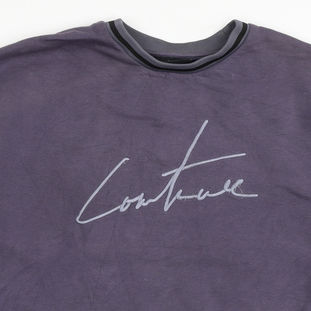 The Couture Club Mens Purple Cotton Pullover Sweatshirt Size L