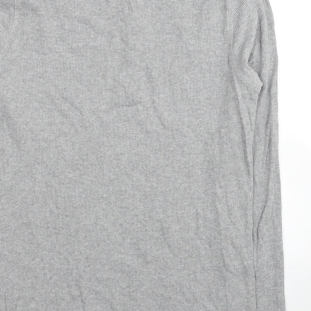 Burton Mens Grey Cotton T-Shirt Size M V-Neck