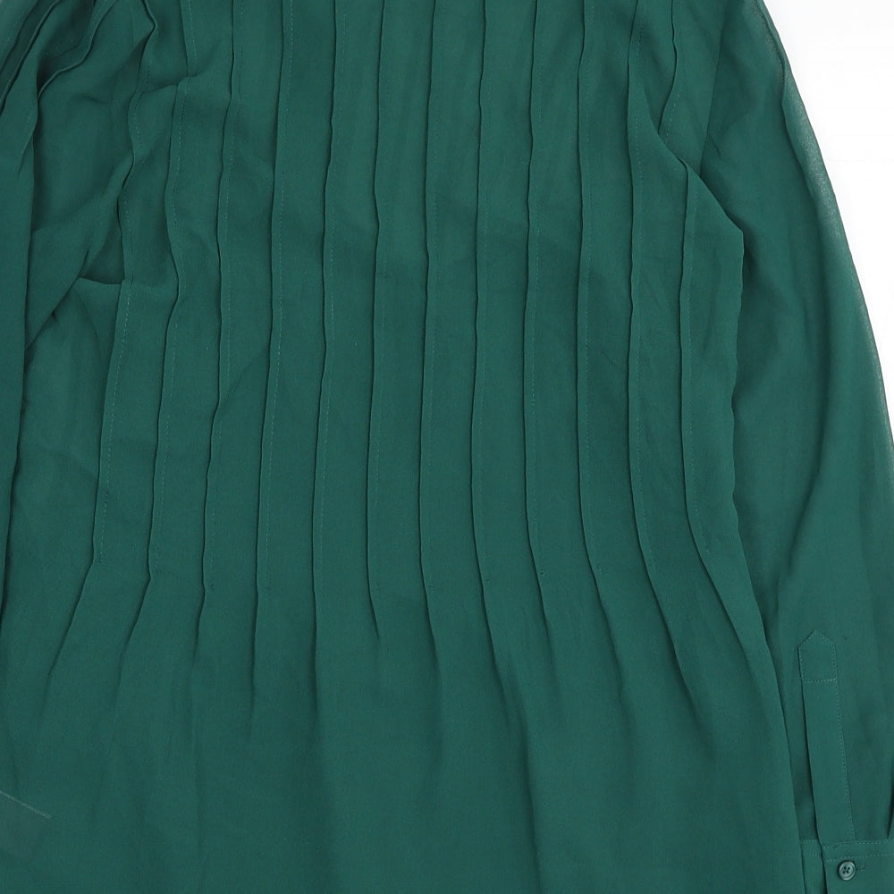 Autograph Womens Green Polyester Basic Blouse Size 6 Round Neck