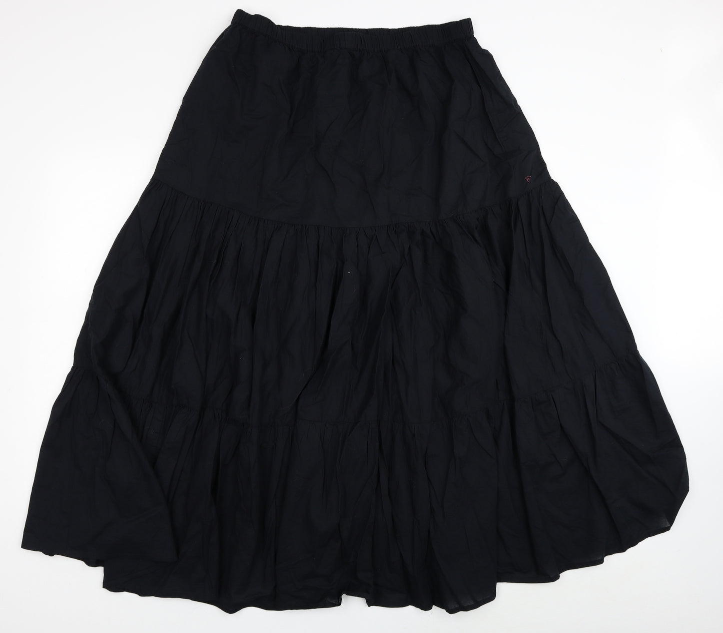 Marks and Spencer Womens Black Cotton Pleated Skirt Size 18