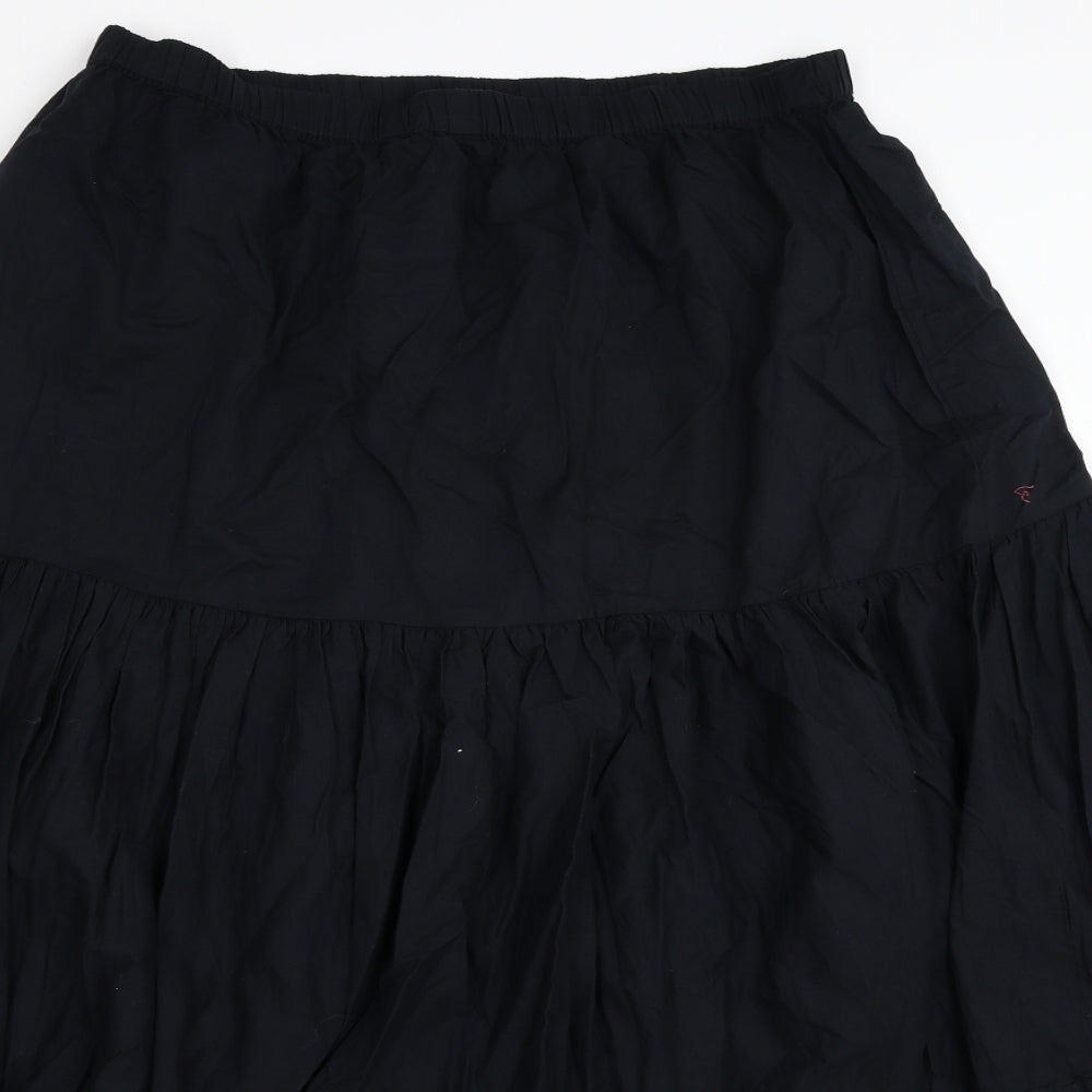 Marks and Spencer Womens Black Cotton Pleated Skirt Size 18