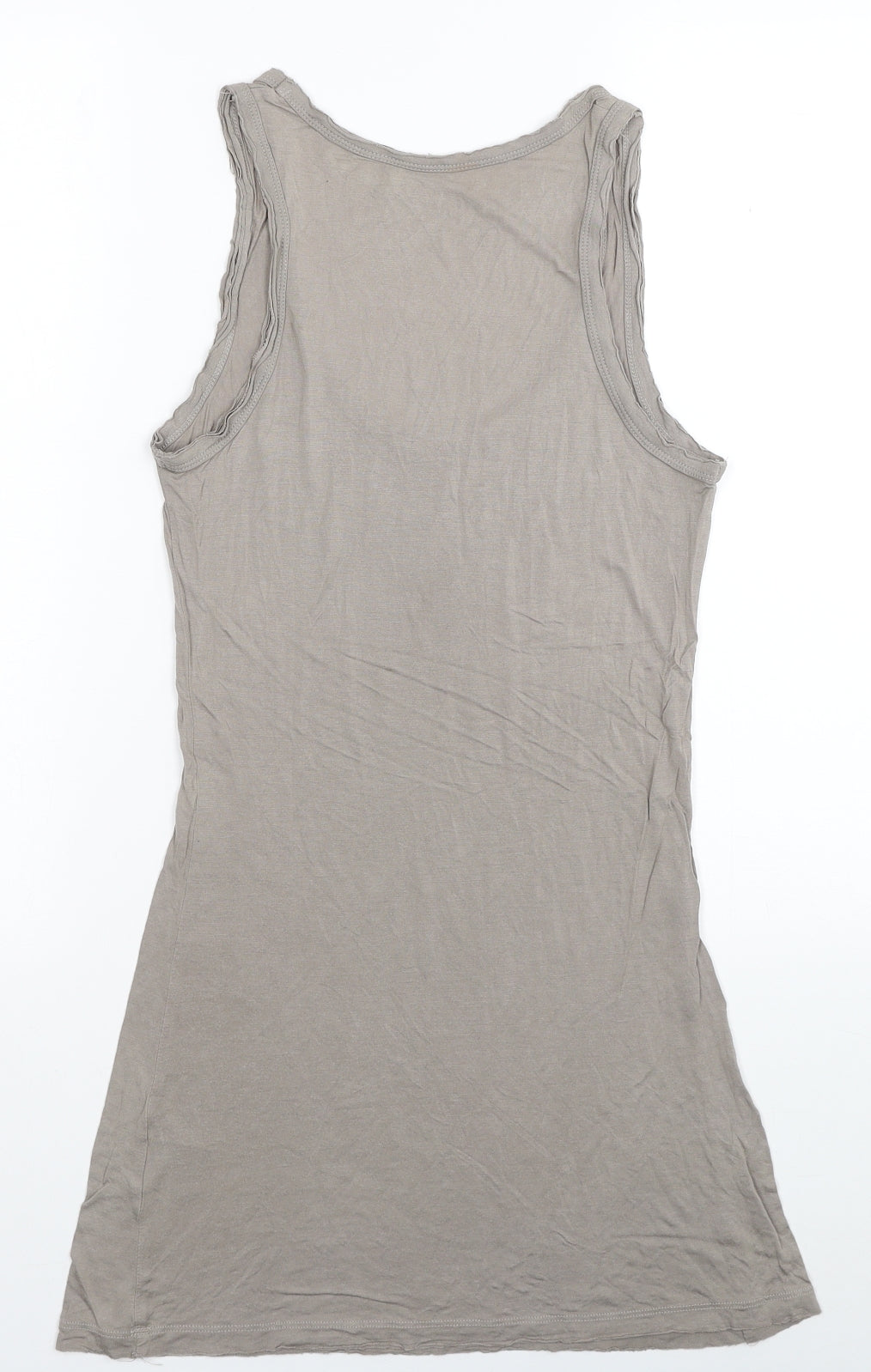 AllSaints Womens Beige Viscose Tank Dress Size 8 Scoop Neck Pullover - Owl