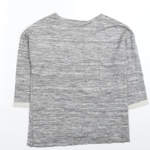 River Island Womens Grey Cotton Basic T-Shirt Size 8 Scoop Neck - Make Good Things Happen.