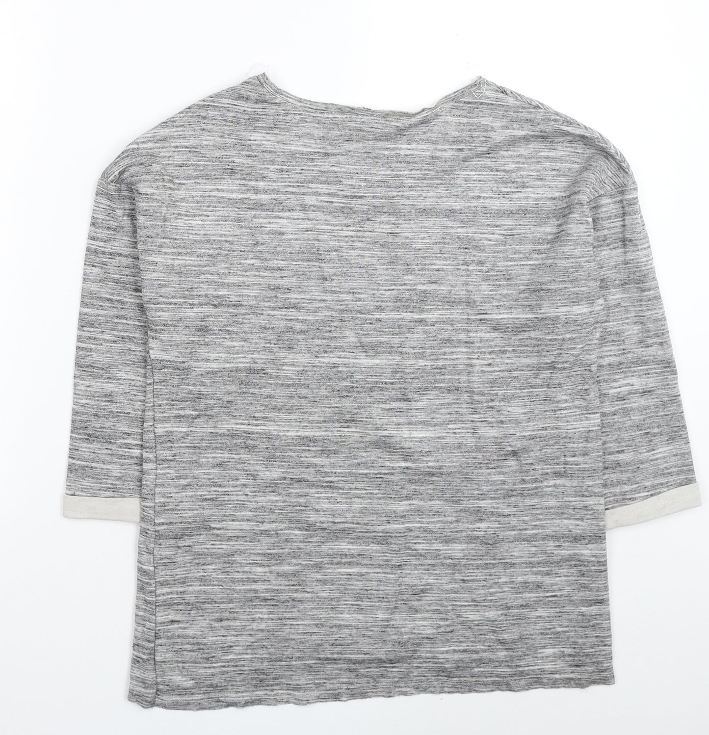 River Island Womens Grey Cotton Basic T-Shirt Size 8 Scoop Neck - Make Good Things Happen.