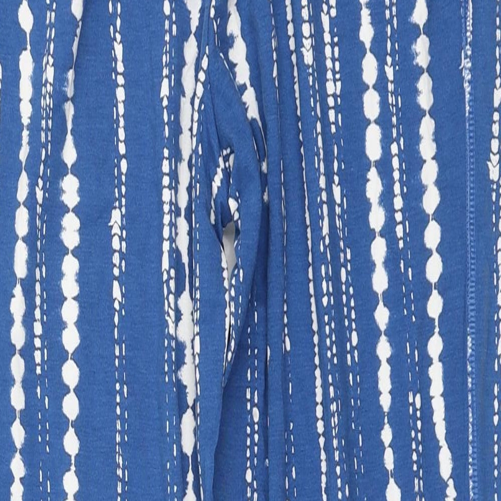Marks and Spencer Womens Blue Geometric Viscose Capri Leggings Size 10 L30 in
