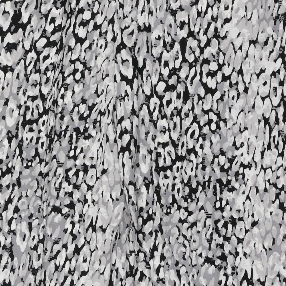 Marks and Spencer Womens Grey Animal Print Polyester Bloomer Trousers Size 18 L30 in Regular Drawstring