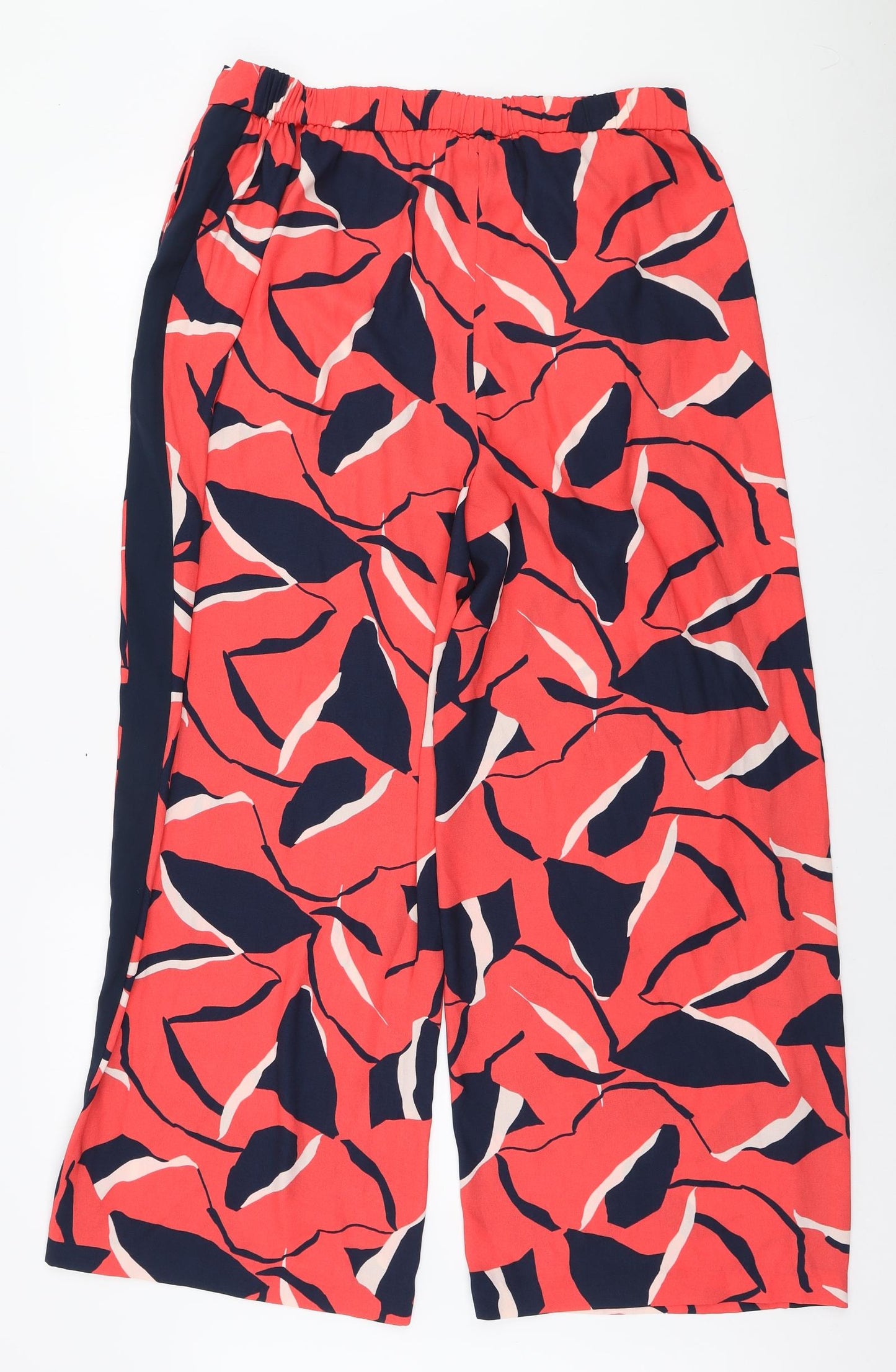 Marks and Spencer Womens Orange Geometric Polyester Bloomer Trousers Size 20 L28 in Regular Drawstring