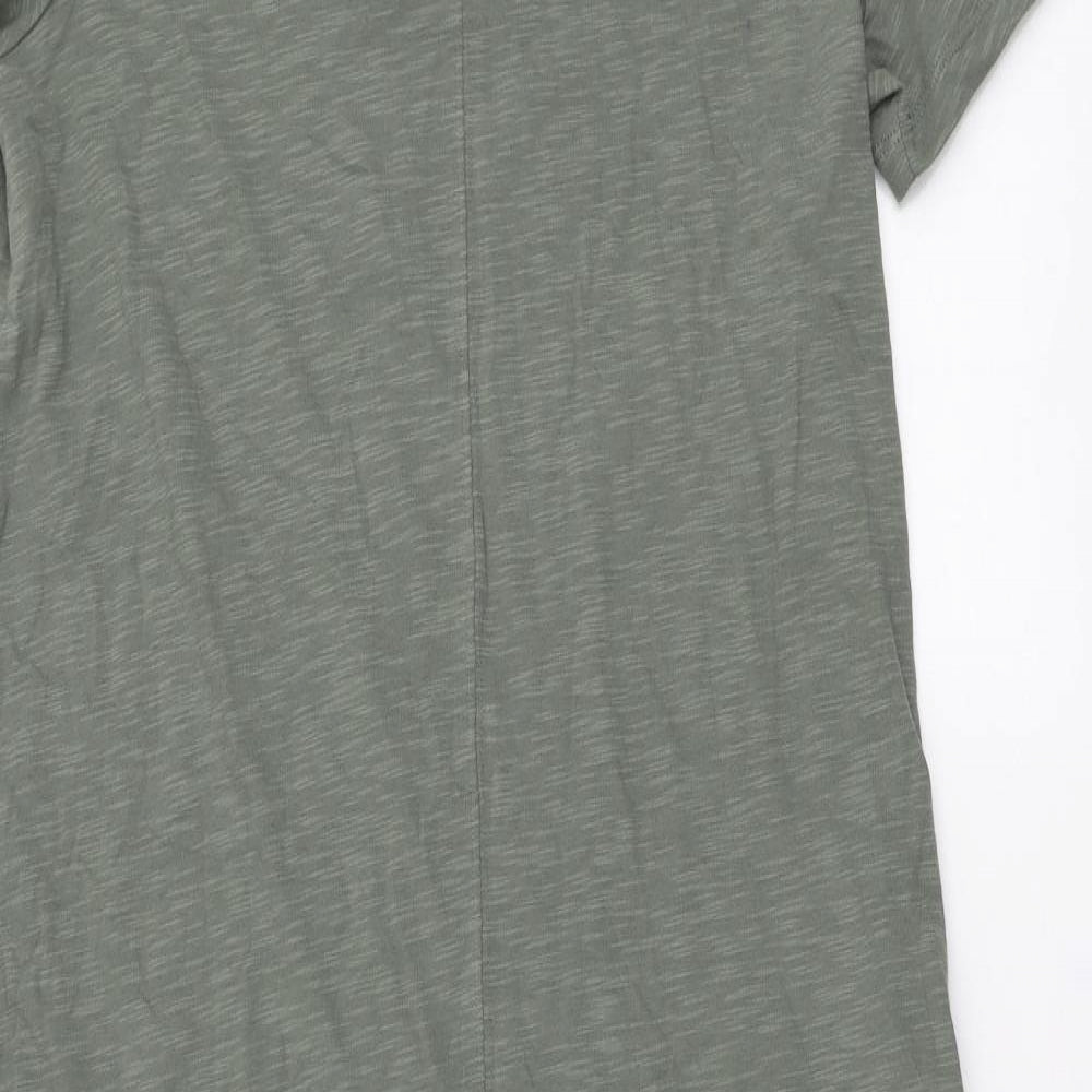 Marks and Spencer Womens Green Cotton T-Shirt Dress Size 12 Round Neck Pullover