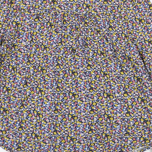 Marks and Spencer Womens Multicoloured Floral Viscose Basic Button-Up Size 10 Round Neck
