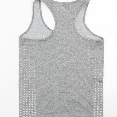 Work Out Womens Grey Polyester Basic Tank Size 10 Scoop Neck Pullover