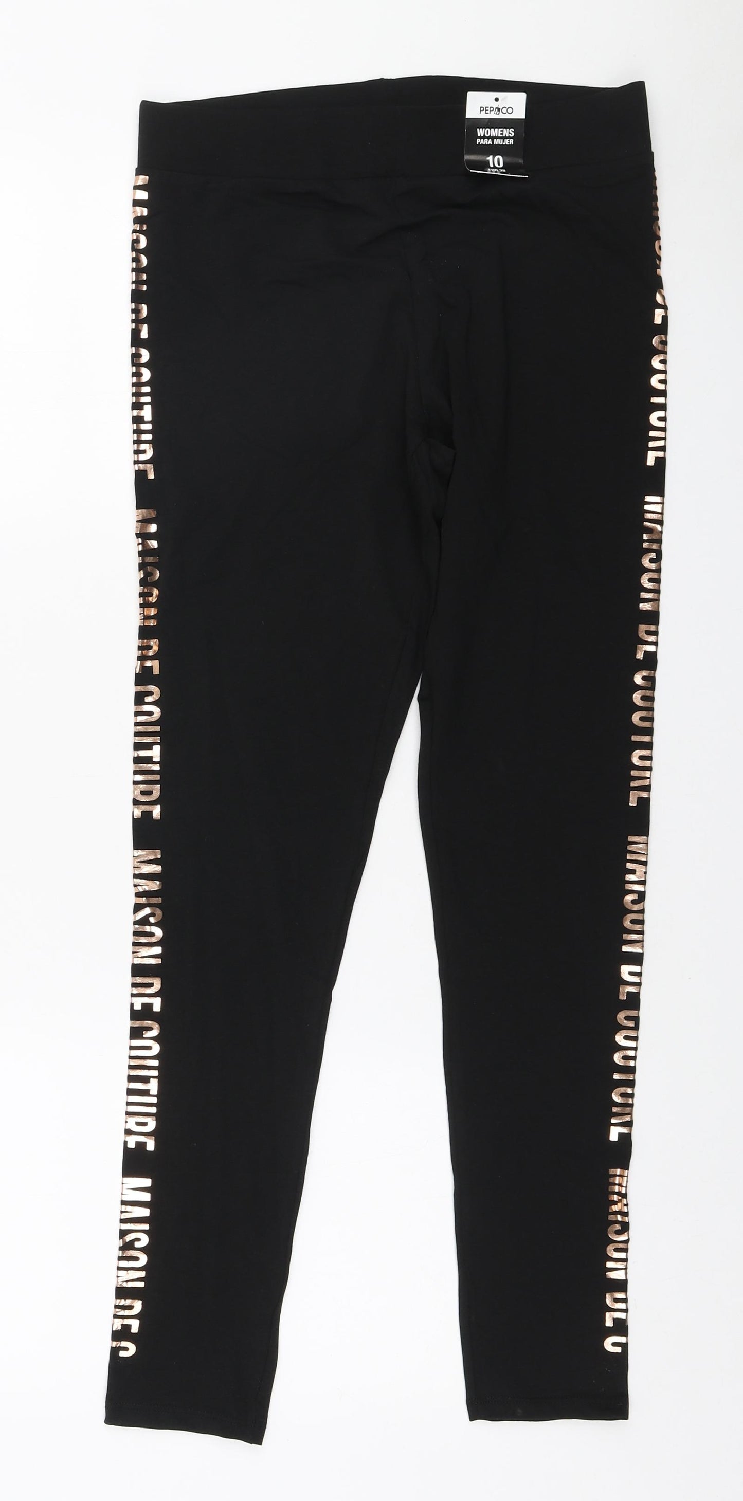 Pep&Co Womens Black Cotton Jegging Leggings Size 10 L28 in