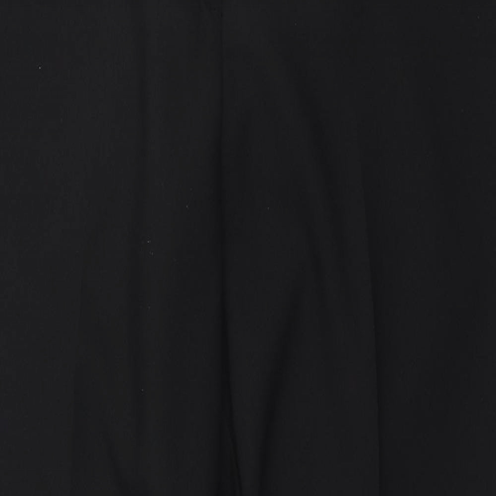 Peacocks Womens Black Polyester Trousers Size 12 L26 in Regular Zip