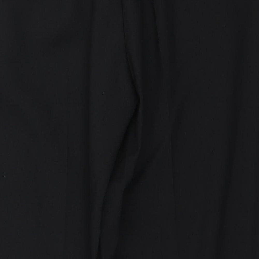 Peacocks Womens Black Polyester Trousers Size 12 L26 in Regular Zip