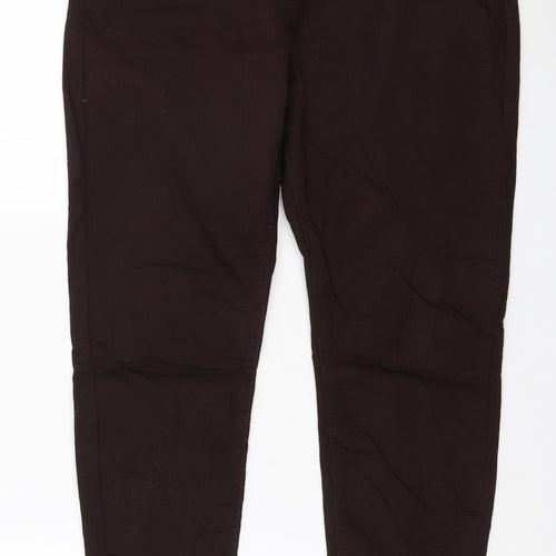 Marks and Spencer Womens Brown Polyester Jegging Jeans Size 16 L27 in Regular Zip