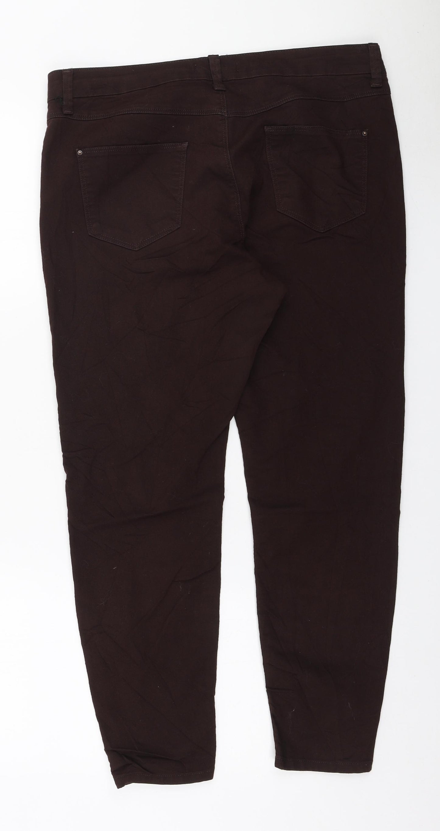 Marks and Spencer Womens Brown Polyester Jegging Jeans Size 16 L27 in Regular Zip
