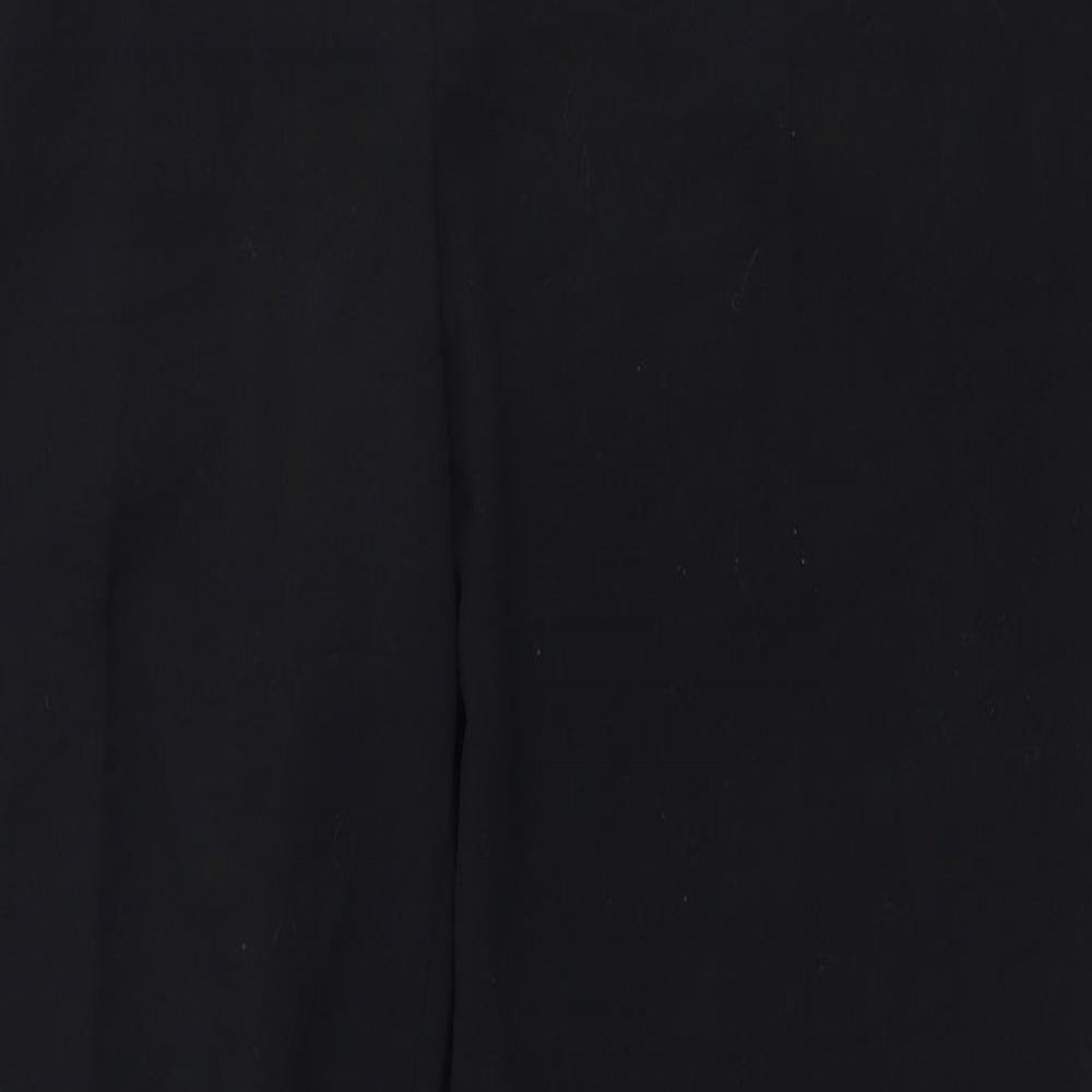 Marks and Spencer Womens Black Polyester Trousers Size 16 L31 in Regular Zip