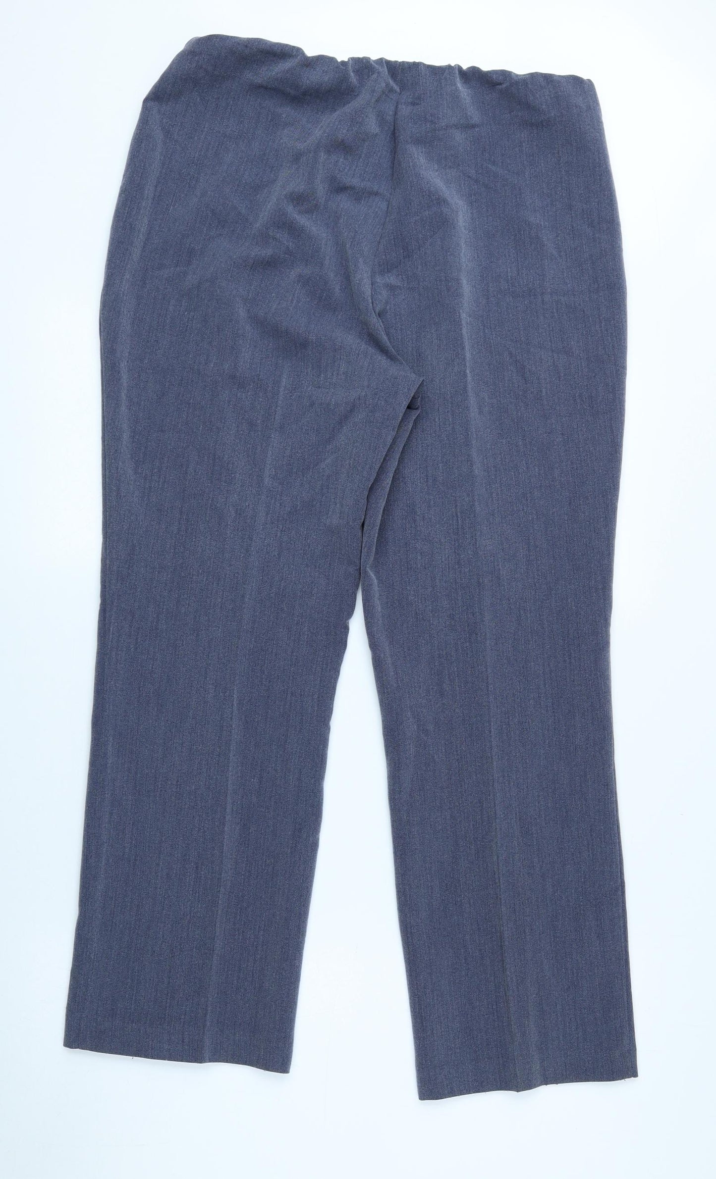 Bonmarché Womens Blue Polyester Trousers Size 12 L26 in Regular