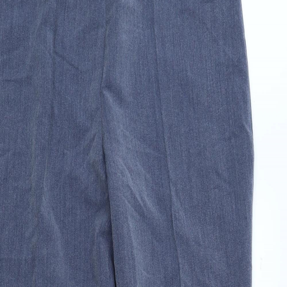 Bonmarché Womens Blue Polyester Trousers Size 12 L26 in Regular