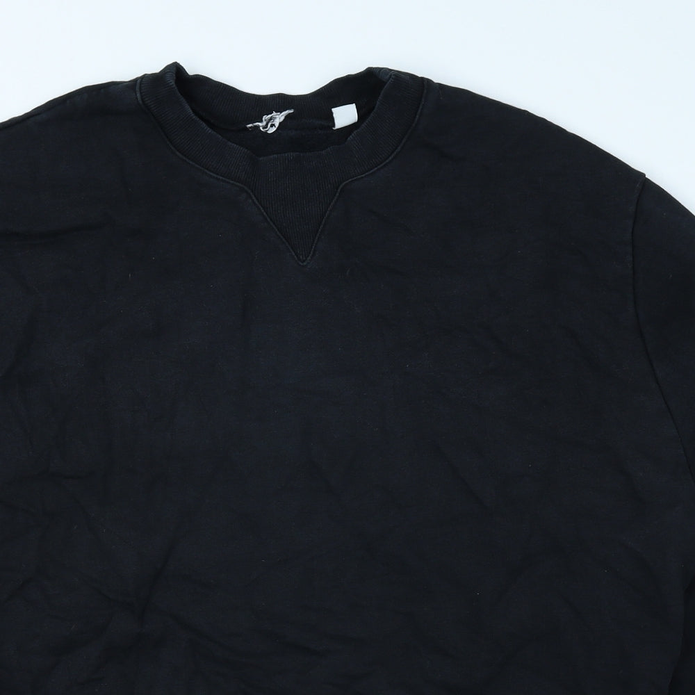 COLLUSION Mens Black Cotton Pullover Sweatshirt Size M