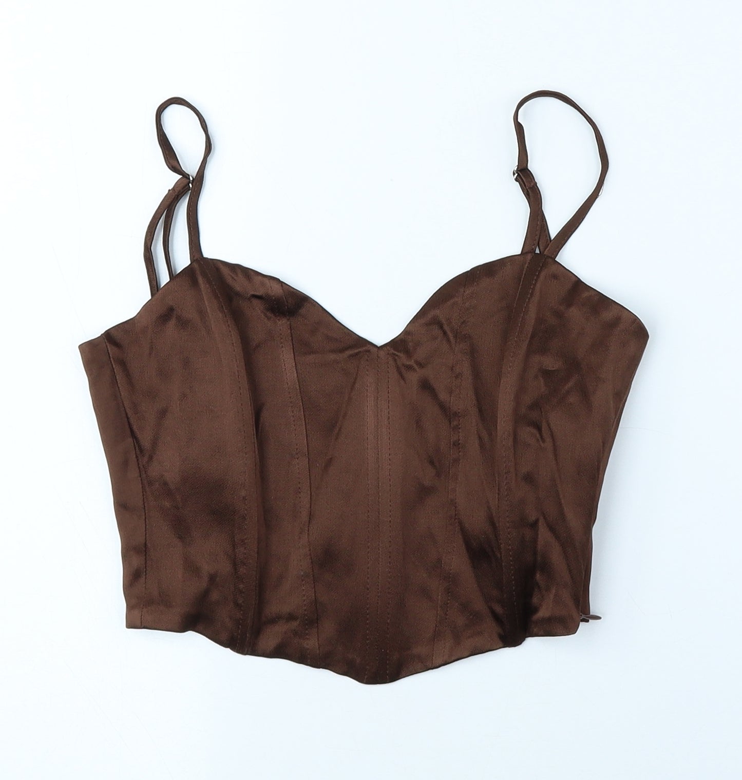 Zara Womens Brown Polyester Camisole Tank Size XS Sweetheart - Corset