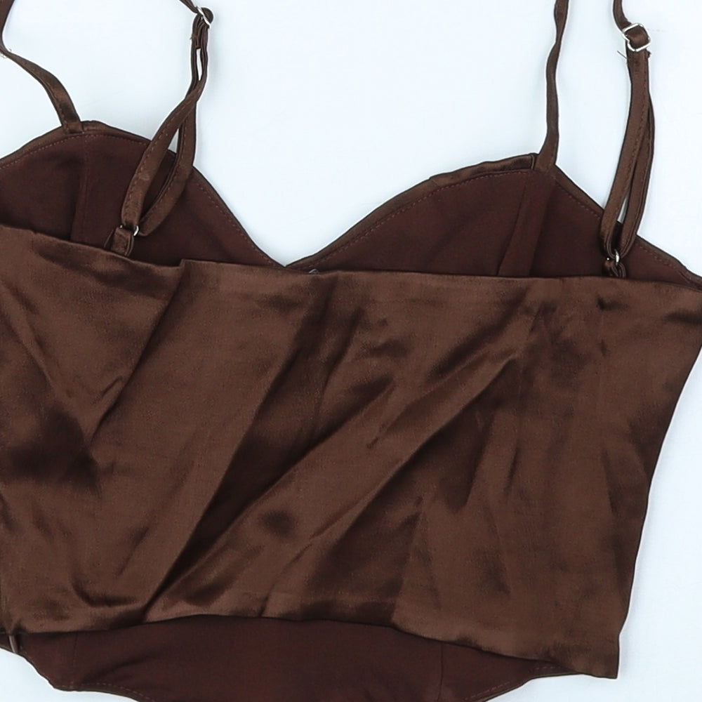 Zara Womens Brown Polyester Camisole Tank Size XS Sweetheart - Corset