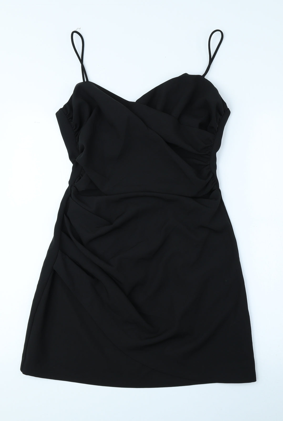 Zara Womens Black Polyester Mini Size L Sweetheart Zip