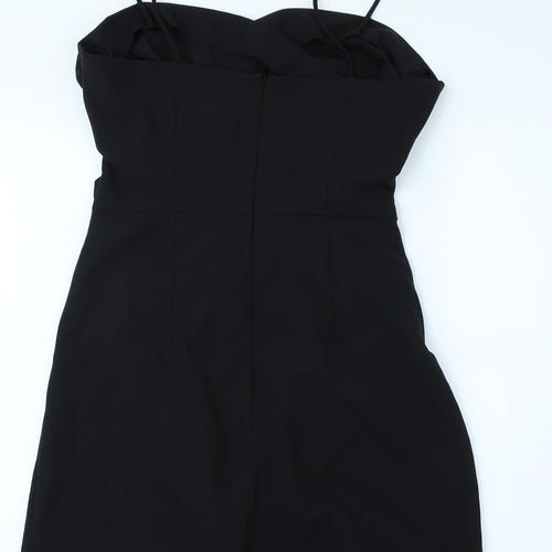 Zara Womens Black Polyester Mini Size L Sweetheart Zip