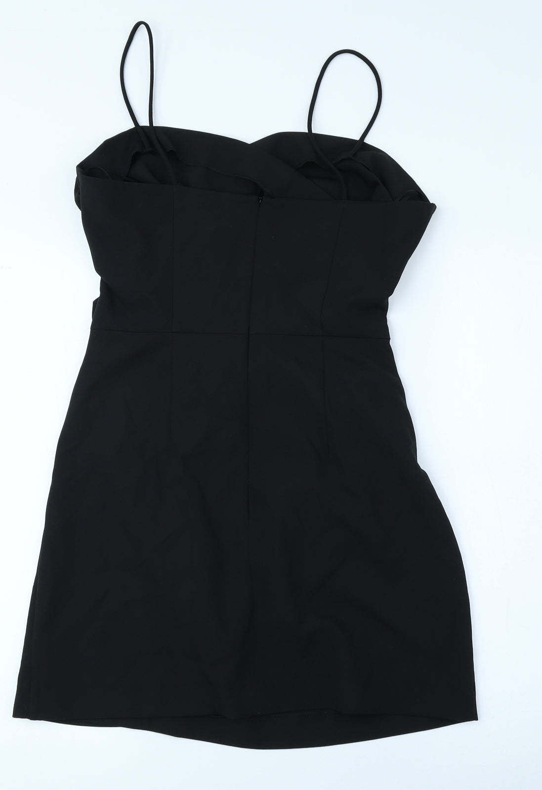 Zara Womens Black Polyester Mini Size L Sweetheart Zip