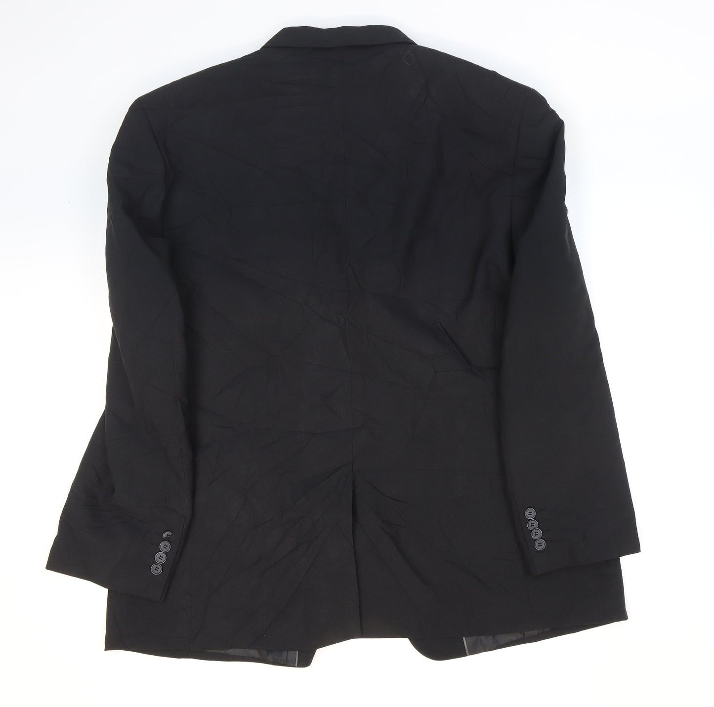 George Mens Black Polyester Jacket Suit Jacket Size 46