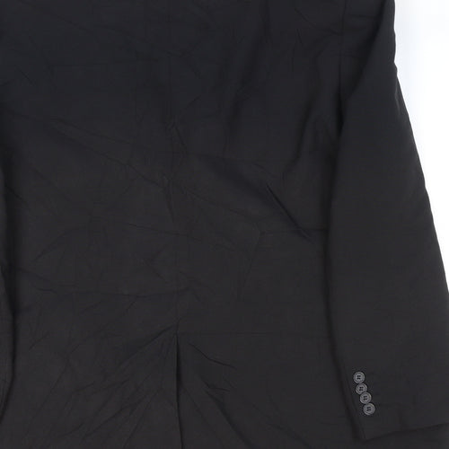 George Mens Black Polyester Jacket Suit Jacket Size 46