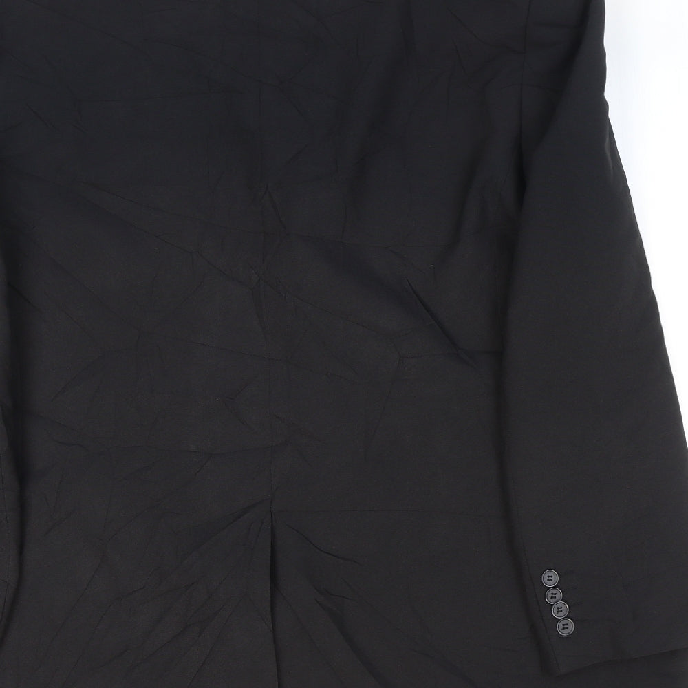 George Mens Black Polyester Jacket Suit Jacket Size 46