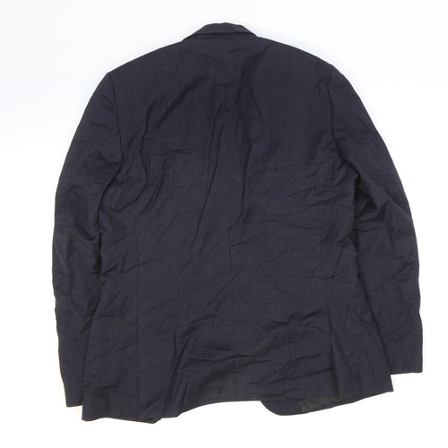 SIR of Sweden Mens Blue Striped Wool Jacket Suit Jacket Size 42